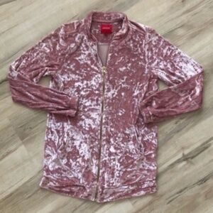 Guess Pink Bomber Jacket Metallic Finish